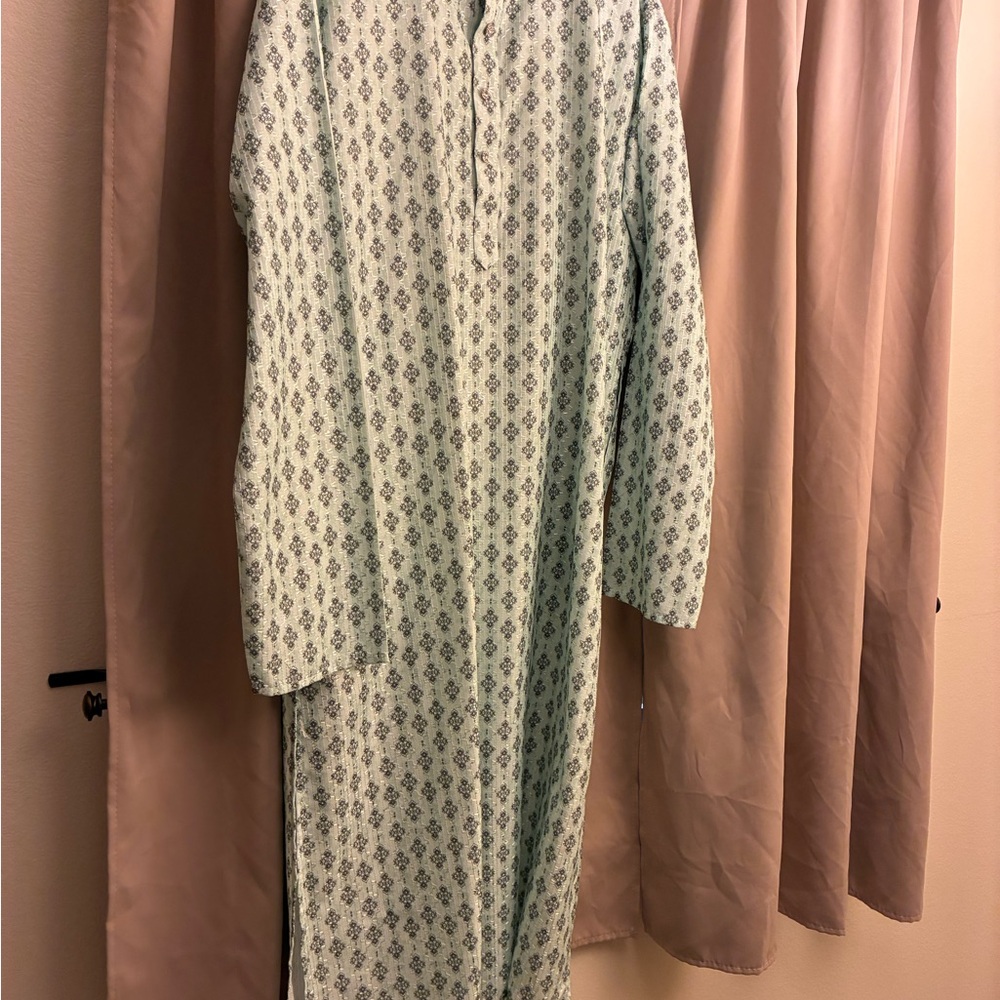 Green patterned Kurta pajama